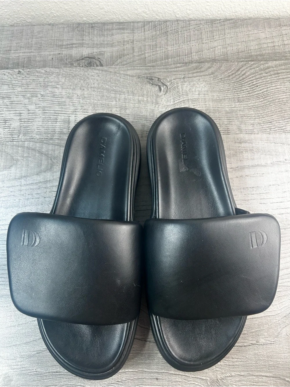 D’Amelio Black Platform Slide Sandals | Chunky Comfort Slides Size 11.5 Women’s